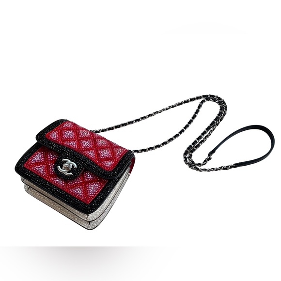 Chanel Rare Lambskin Crystal Diamante Mini Flap Bag - Picture 6 of 9